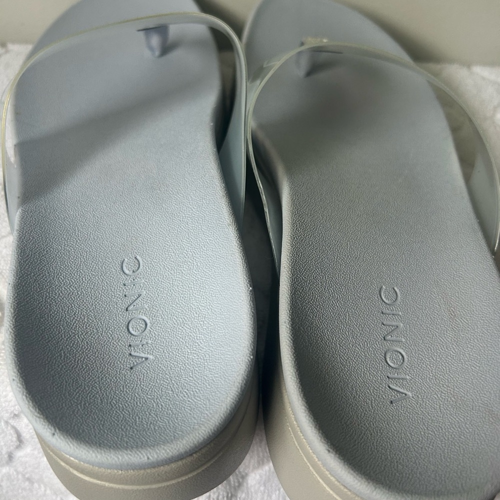 Vionic Luminous Women's Thong Post Wedge Sandal Flip Flops Size 9 Baby Blue - Picture 6 of 9